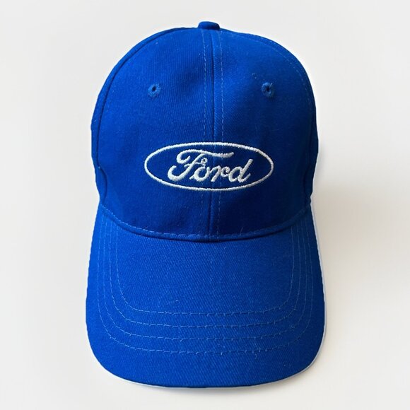 Ford Adults Trucker Hat Baseball Cap One Size Blue White Logo Adjustable Cotton - Picture 1 of 9